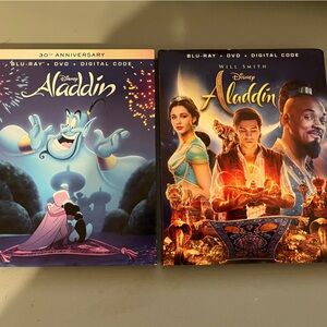Aladdin Movie Set, Live Action and Animated, Blu-ray, Sealed